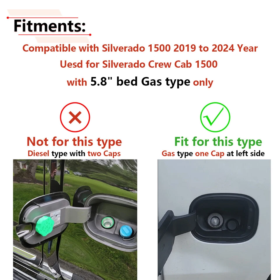 For 19-2024 Chevrolet Silverado 1500 5'8" bed Fuel Door Tank Filler Pipe Housing - Image 2 of 4