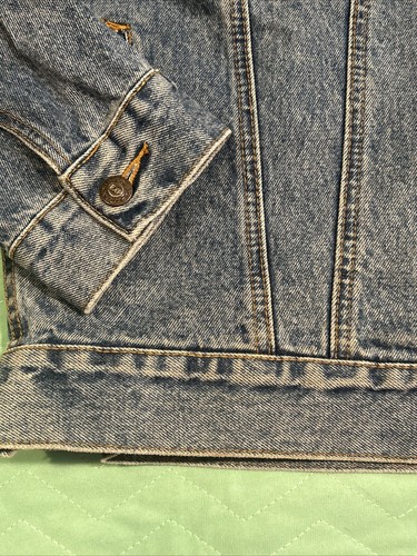 Vintage Express Cropped Denim Jean Jacket Compagnie Internationale Womens Large - Picture 10 of 23