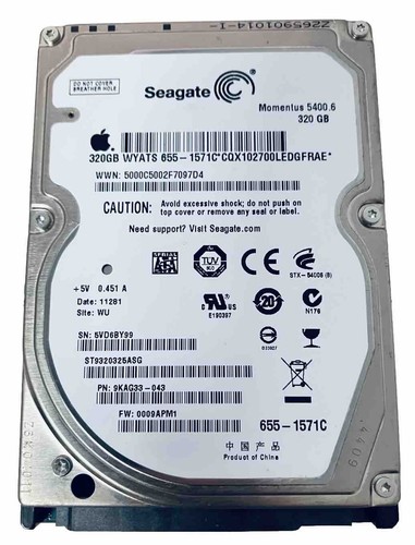 Seagate Momentus 5400.6 320GB 2,5" HDD 5400RPM SATA II 3Gb/s ST9320325ASG Apple