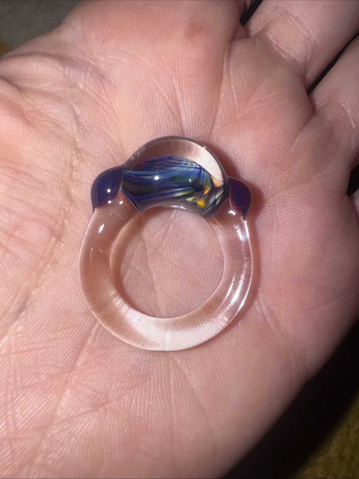 Size 6.5 Solid Glass Ring - Handmade - image 2