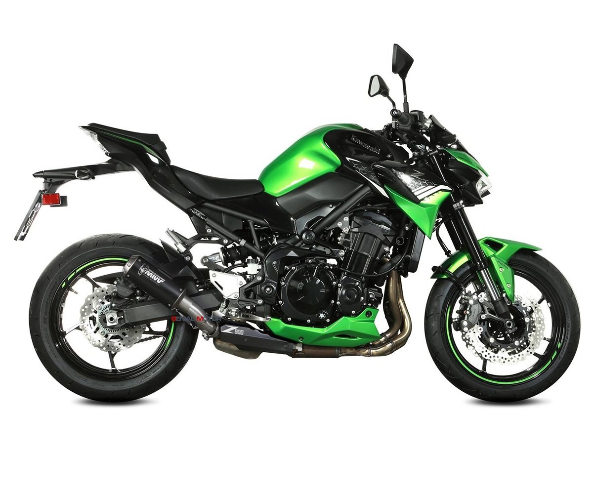 Exhaust Muffler Mivv Mk3 Steel Black Kawasaki Z 900 2020 > 2023