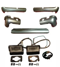1959 Chevy Valance Under Bumper Pan Front & Rear 5pc Set with Backup Light Kit