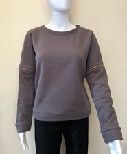 New Fleece-lined Zip-off Sleeves Gray Sweatshirt - Size Small