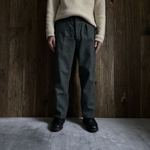 Men's Vintage 50/60s Swiss Army Wool Pants Green Size 30 - Zdjęcie 1 z 9