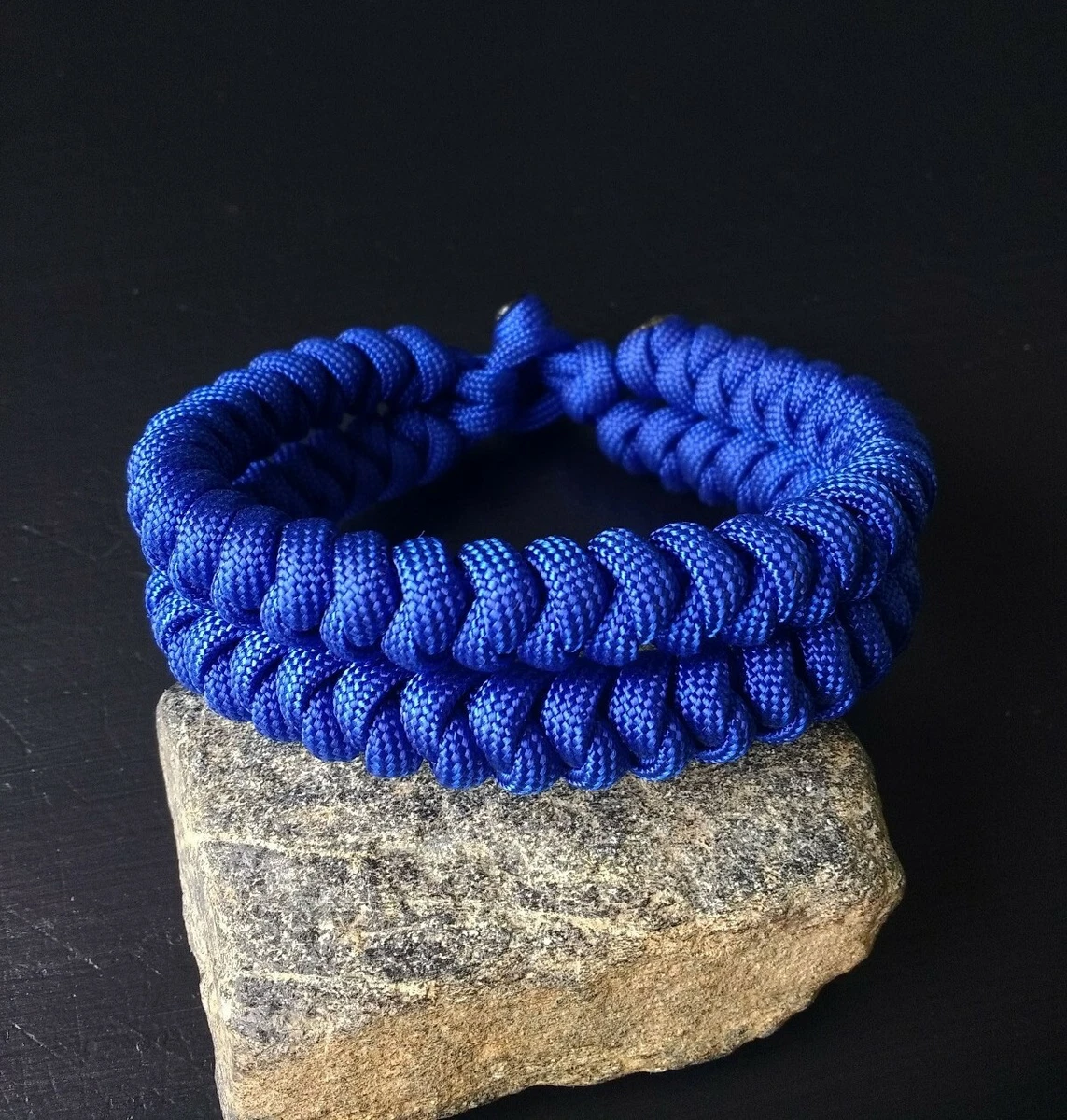 FashCore Paracord Handmade Double Braided Paracord Survival Bracelet (7  inch) Cobra Style - With Quick Release Buckle. Pack of 2