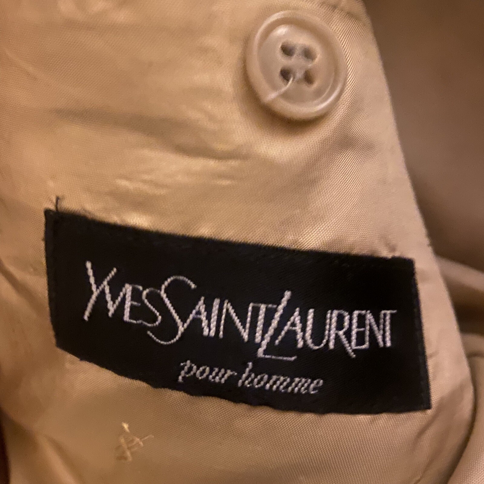 Blazer vintage YSL Yves Saint Laurent taglia 44 marrone sgabello da uomo a scacchi