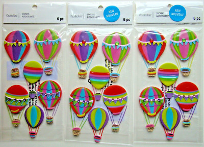 HOT AIR BALLOON LOT OF 3 Recollections Stickers NEW! 668515 dimensional