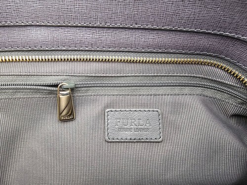 Furla Melissa Gray Leather Shopper Tote - Picture 12 of 12