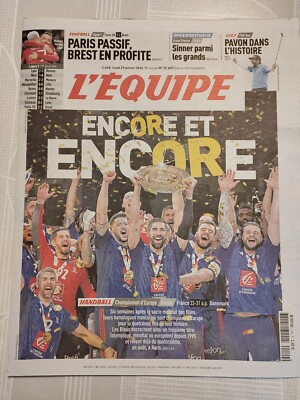 HANDBALL 4. SIEG DER BLAUEN BEI DER EURO / SINNER / Zeitung Das Team 29.01.2024