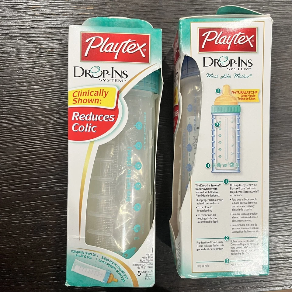 Biberones vintage Playtex Drop In 10 oz enfermeras NUEVOS 10 forros reducen los cólicos Foto 2 de 4