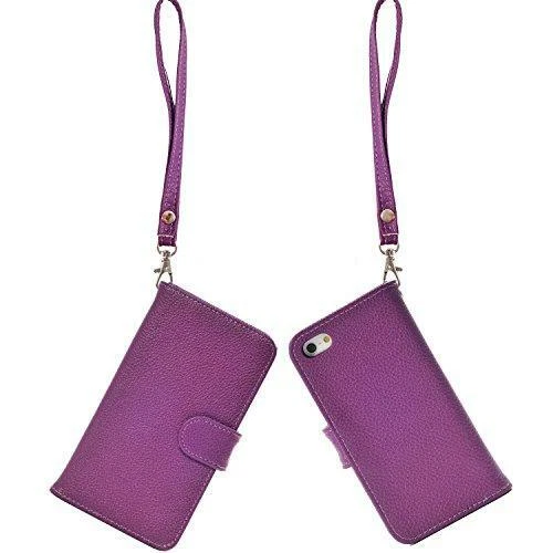 Funda iPhone SE 2016, Funda iPhone 5, Wisdompro Premium Cuero PU 2 en 1 Foto 3 de 4