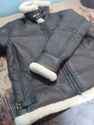 Men's B3 RAF Flight Bomber Aviator Real Sheepskin Shearling Leather Jacket