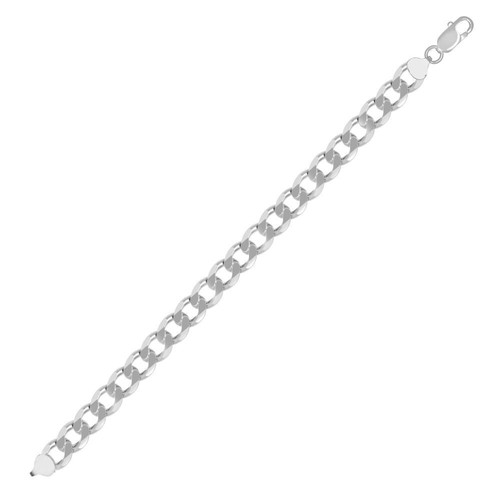 Silver Cut Flat Curb Chain - 9.6mm 69.7g Sterling Silver - 第 1/4 張圖片