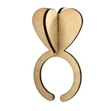 Postable Postcard Souvenir Jewelry Wooden Birch Statement Ring Heart Shape