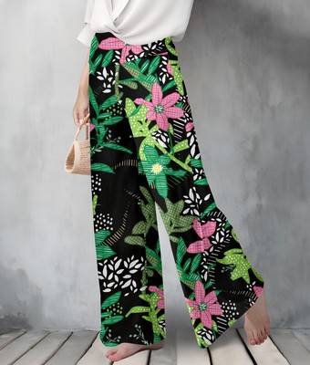 Bon Apple Tea Women's Wide Leg Palazzo Pants