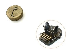 Oliver No.2 Typewriter L Key Antique Schreibmaschine Part Vtg Keytop thumbnail