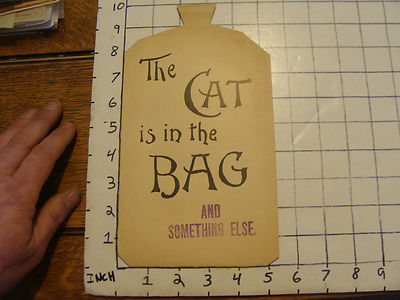 Original Vintage paper: Birdsey, Somers & co. Corset maker THE CAT IS IN THE BAG