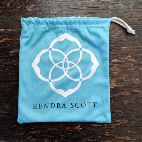 Kendra Scott Mara Tess Silver Tone Druzy Necklace Gray Drusy Stone Dust Bag - Picture 6 of 8
