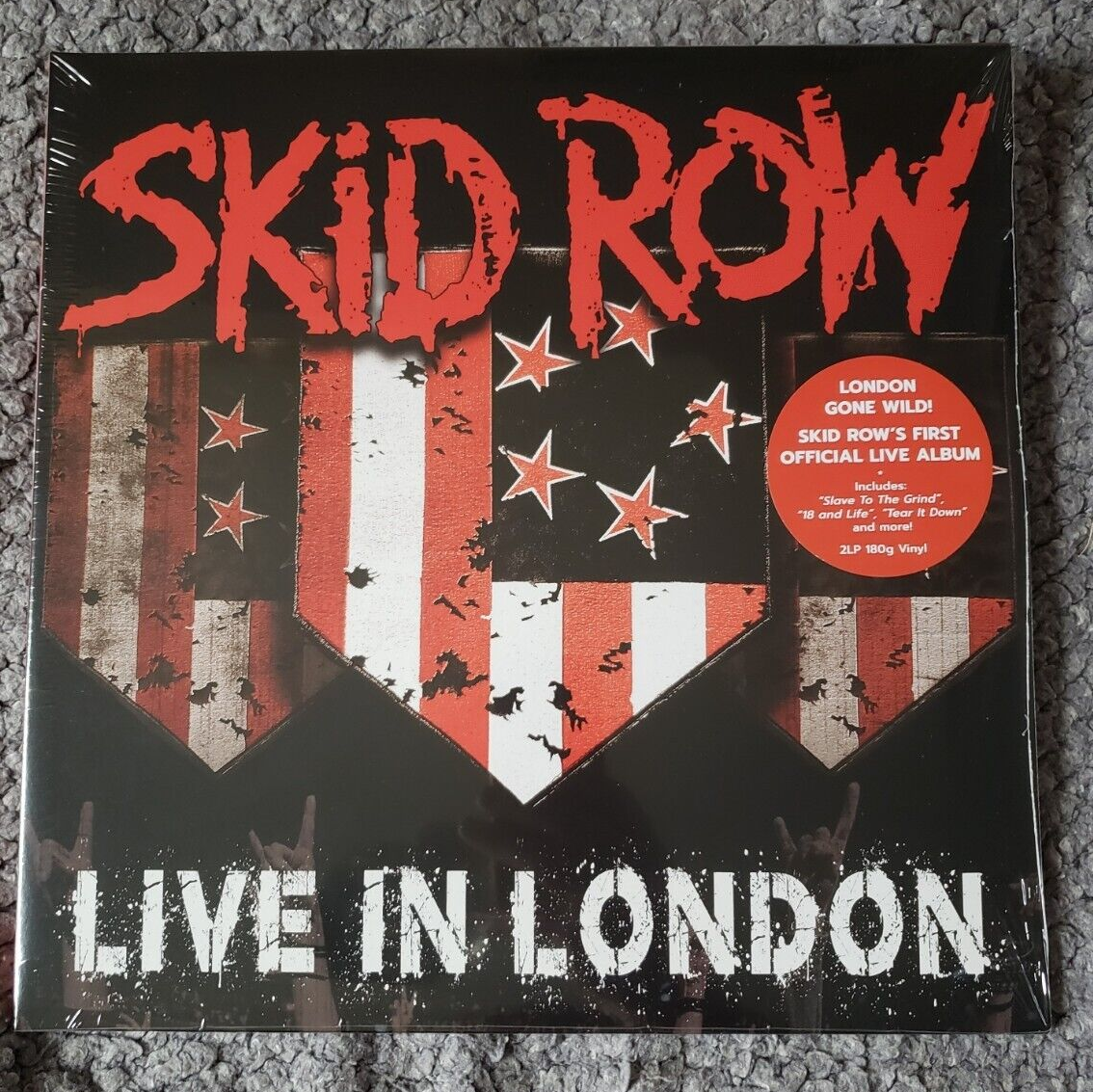 FILA 2LP Skid Row Live In London New Vinyl Gatef LP Jacket