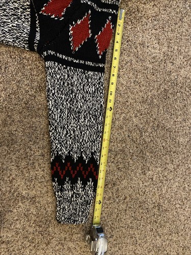 American Eagle Men Fairisle Zip Chunky Cardigan Sweater Aztec Heavy $100 Tags M - Picture 13 of 17