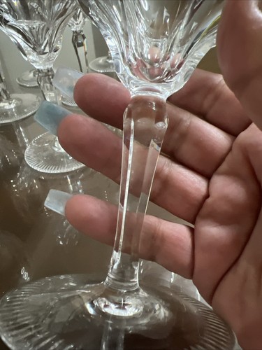 10 Cut Crystal Wine Glasses 24% Lead crystal 6 3/4”x 3 3/4”- Beautiful Antique - Picture 7 of 17