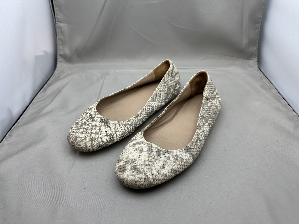 TORY BURCH Travel T Snake Embossed Sparkling Leather Ballet  display picture 1