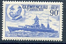 STAMP // TIMBRE FRANCE NEUF N° 425 ** CUIRASSE CLEMENCEAU / 