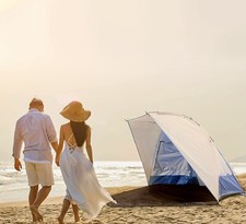3-4 Person Portable Sun Shelter Beach Tent Waterproof Windproof Sun Shade Eas...