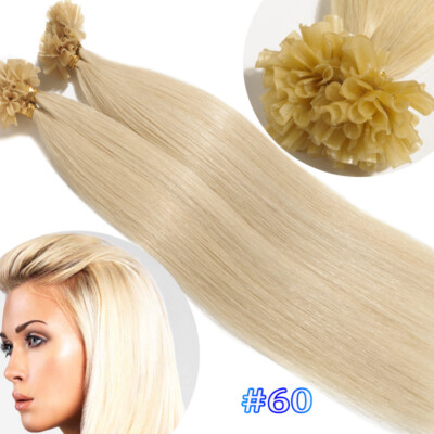 Hot Fusion 0.5g 1g Pre Bonded Nail U Tip Real 100% Human Remy Hair Extensions US