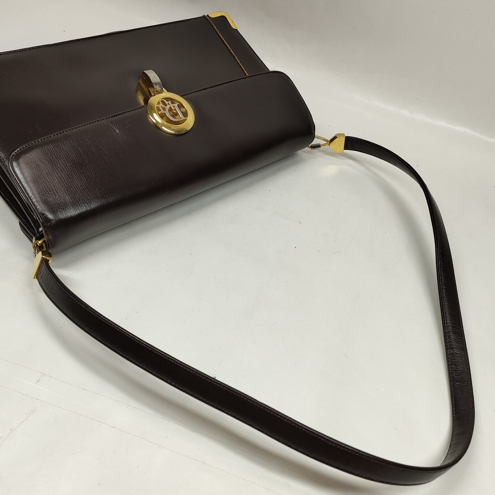 Christian Dior Shoulder Bag Brown Leather 1168169 eBay