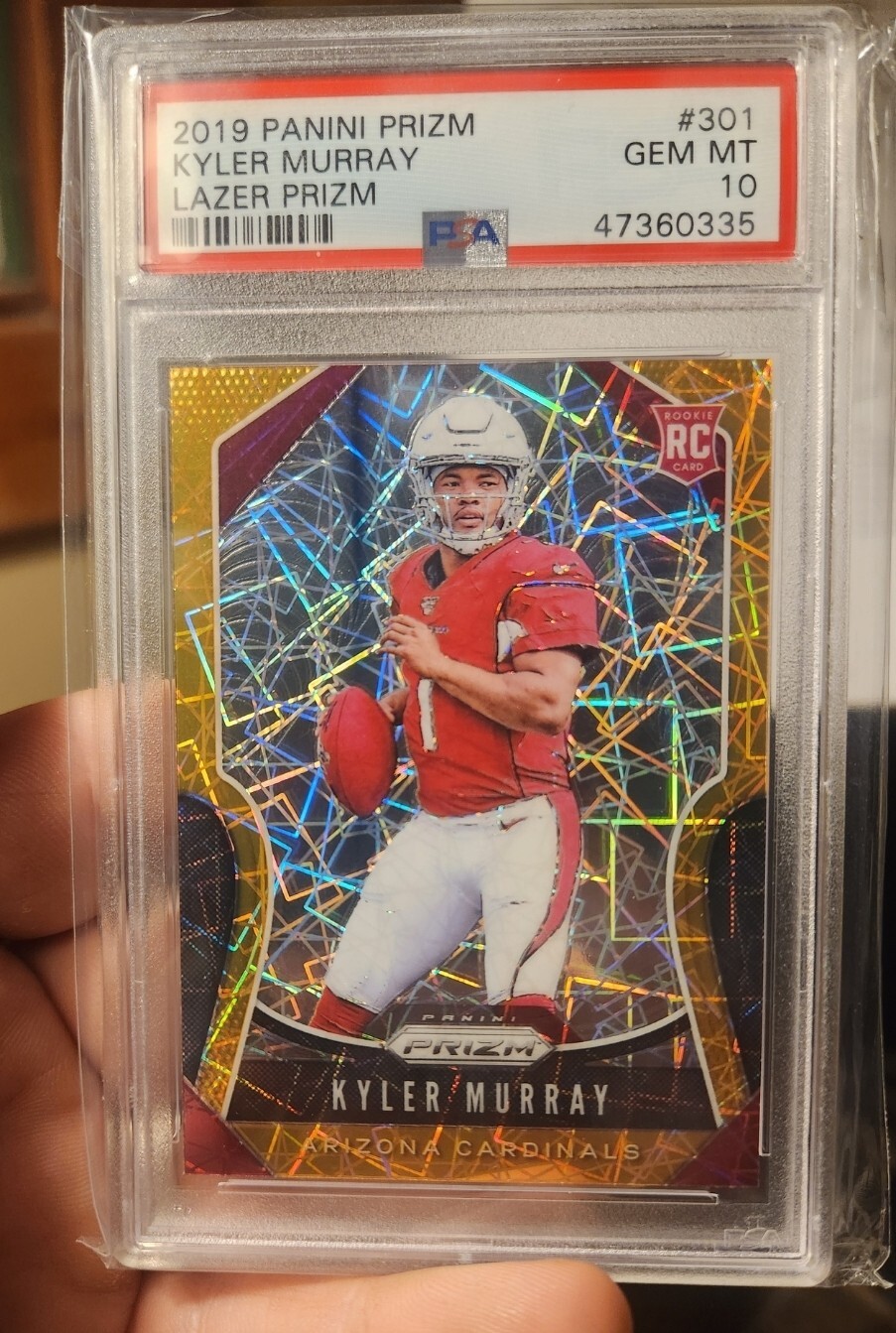2019 PANINI PRIZM KYLER MURRAY ROOKIE Rc LAZER PRIZM #301 PSA 10 Gem Cardinals