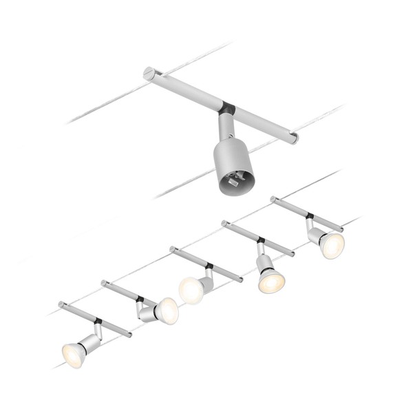 Paulmann Seilsystem Salt Chrom Matt 5 Spots Ohne Leuchtmittel Max. 10W GU5,3 Dc-image