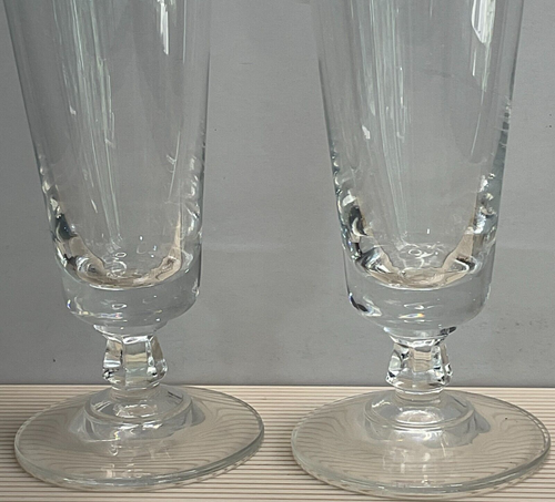 Lenox USA Full Lead Clear Crystal Pilsner Glasses-New w/Maker Stickers-Lot of 2 - Picture 3 of 8