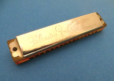 Vintage Blessing Chrome Etched Harmonica Working - Sounds Good