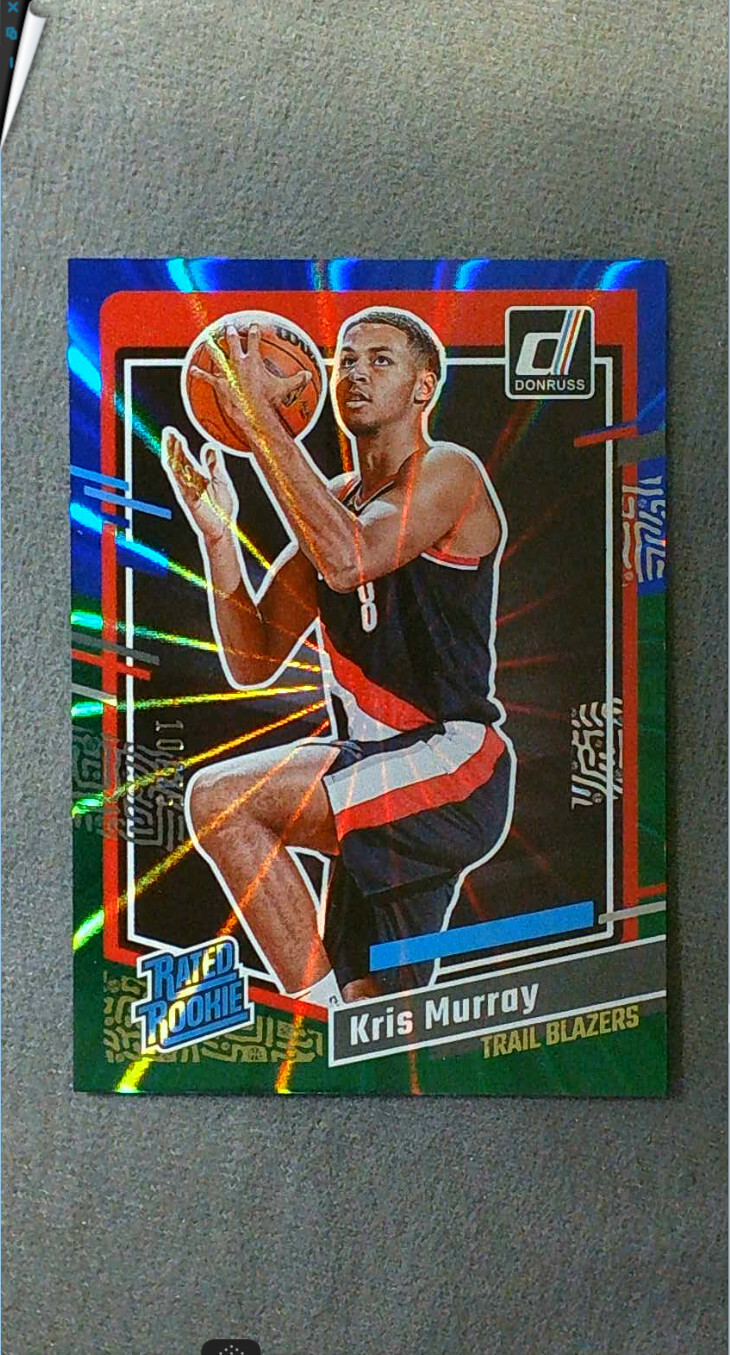2023-24 Donruss Rated Rookie Blue Green Laser #203 Kris Murray #'d 10/35