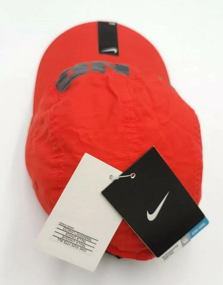 Nike Running NR AW84 Dri-fit Hat/Cap 5 Panel Unisex Red Sz OS One Size - Image 4 of 4