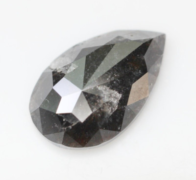 2.63 CT Natürlich Lose Birne Salz Und Pfeffer Diamant Schwarz Grau Farbe Form