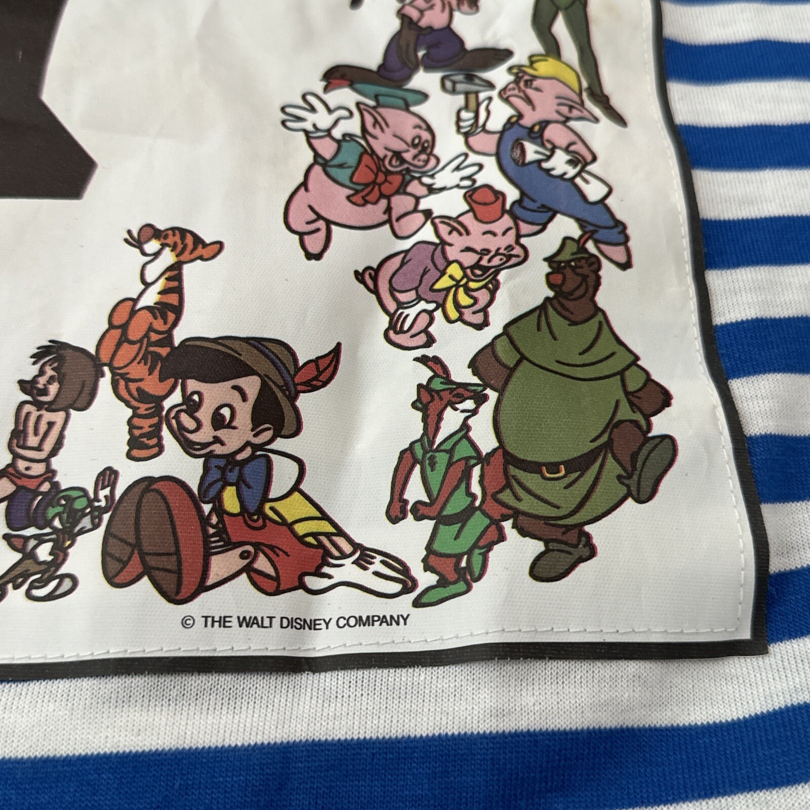 1988 ULTRA RARE Vtg Disney Magic Long Sleeve Striped Most Characters #1 USA Made image 3