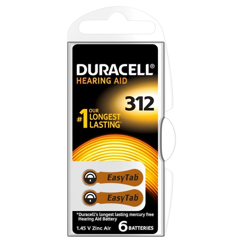 120x Hörgerätebatterien Typ312 PR41 ActivAir DURACELL
