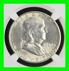 Stunning 1949-S Franklin Silver Half Dollar 50c - Graded NGC MS 63 Flashy