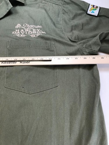Harley Davidson St Thomas USVI EMbroidered Green Short Sleeve Shirt, Size 3XL - Picture 18 of 18
