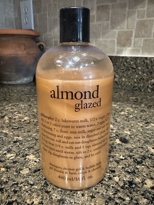 NEW *UNSEALED* 16 OZ Philosophy ALMOND GLAZED Shampoo Shower & Bath Gel