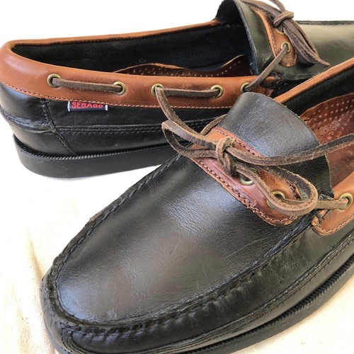 Sebago Campsides Vintage 1 Eye Boat Shoe Black New RARE - Picture 10 of 12