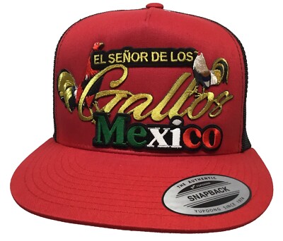 El Señor De Los Gallos Con Mexico Hat Red Black Mesh Mexico Federal Chapo Guzmán