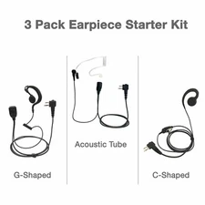 3-Piece Two-Way Radio Earpiece Set for Motorola CP200 CLS1110 CLS1410 RDM2070D