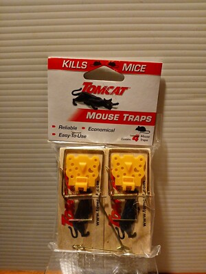 Tomcat Mouse Traps (Wooden), 4 Traps - NEW SEALED!
