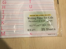 Writing Paper for Kids - ALPHABET PRACTICE - 11X 8.5 in, 20 lb, 25 sheets