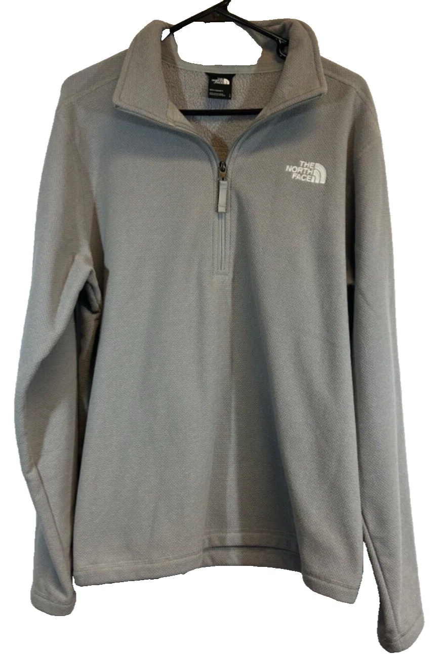 The North Face Sweater Mens L Gray 1/2 Zip Outdoors Fleece Lined Pullover A49