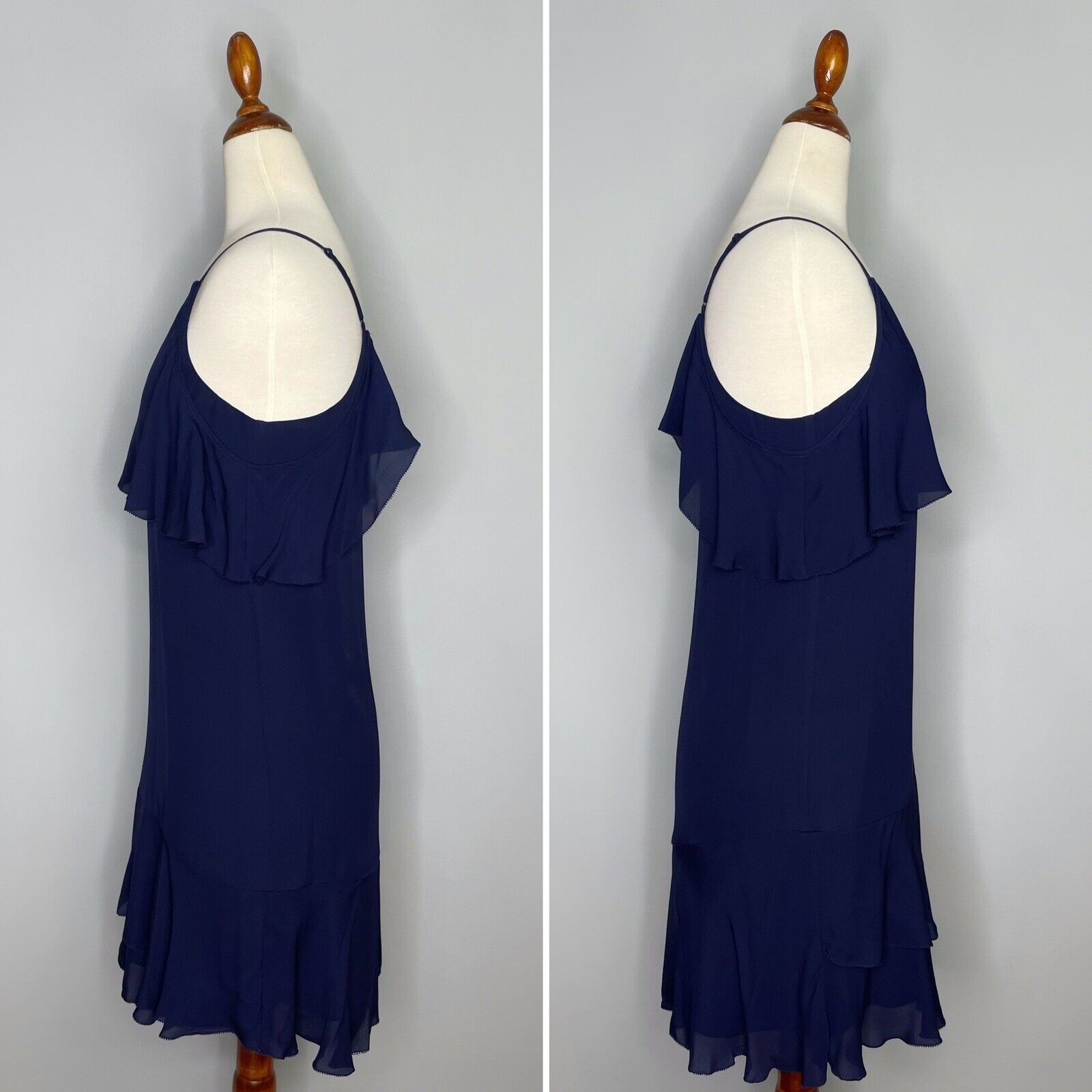 Parker Thatcher Cold Shoulder Ruffled Silk Dress … - image 7