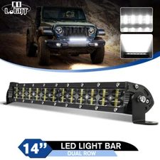 Dual Row 14" inch Led Work Light Bar Spot Flood Combo Work 4WD Truck SUV ATV 12V